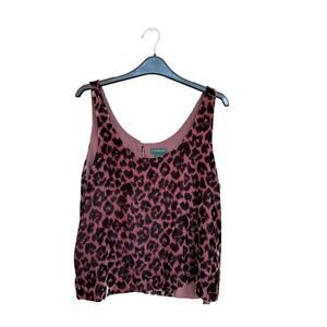 J.Crew Always Leopard Velvet Tank Top Size 10 Mob Wife Bold Y2K Animal Print